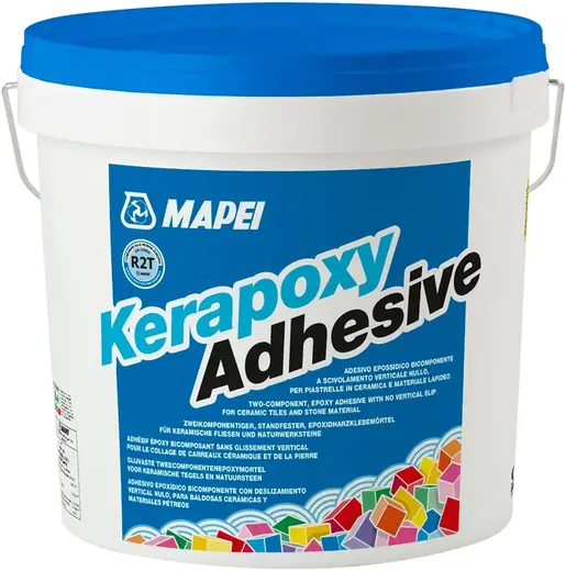 Mapei Kerapoxy Adhesive 2-комп реактивный эпоксидный клей (10 кг (1 ведро * 8 кг + 1 канистра * 2 кг) белый