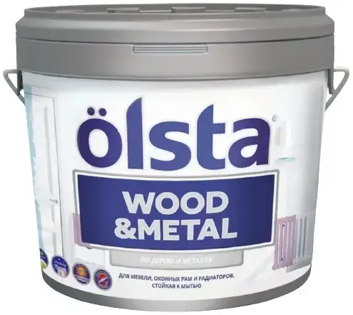 Olsta Wood & Metal краска по дереву и металлу (900 мл) насыщенная свинцовая база A №74C Lead глянцевая