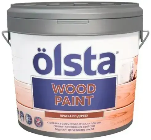 Olsta Wood Paint краска по дереву (900 мл) серая, полутон база А №68A Asfalt 01
