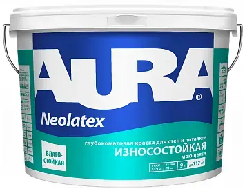 Аура Interior Neolatex интерьерная краска для стен и потолков (9 л) белая