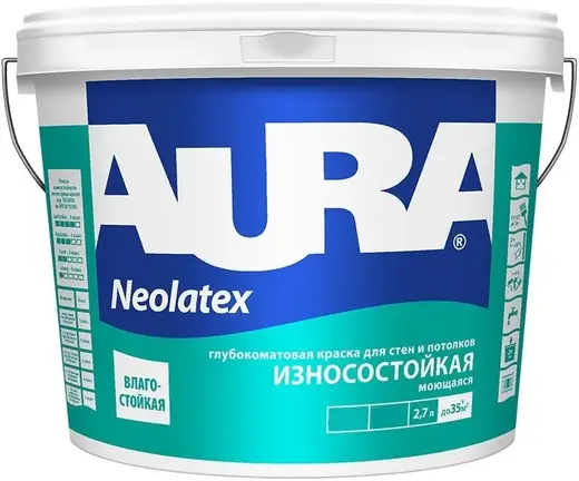 Аура Interior Neolatex интерьерная краска для стен и потолков (2.7 л) бесцветная