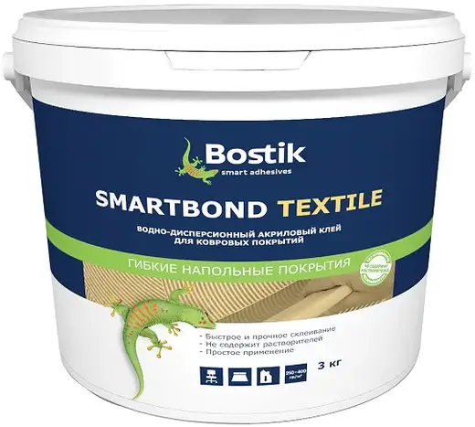 Bostik Smartbond Textile водно-дисперсионный акриловый клей для ковровых покрытий (3 кг)