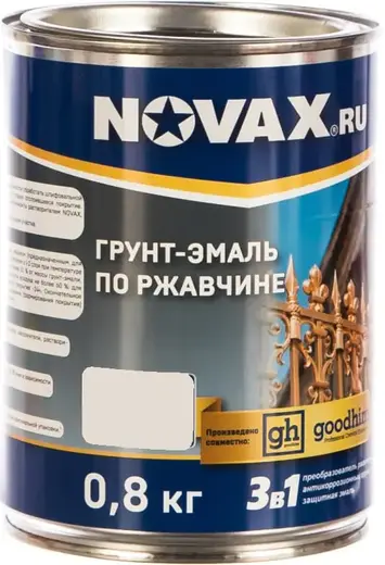 Goodhim Novax грунт-эмаль по ржавчине 3 в 1 (800 г) серая RAL 7040 матовая