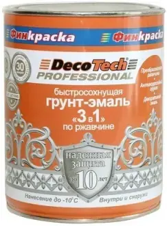 Decotech Professional грунт-эмаль 3 в 1 по ржавчине быстросохнущая (900 г) зеленая