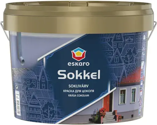 Eskaro Sokkel краска акрилатная для цоколей (9 л) бесцветная