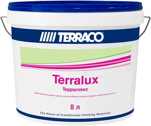 Terraco Terralux краска акриловая для фасадных работ (8 л) база Medium