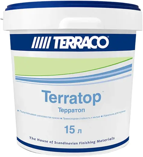 Terraco Terratop краска акриловая с повышенной устойчивостью к загрязнениям (15 л) база Clear