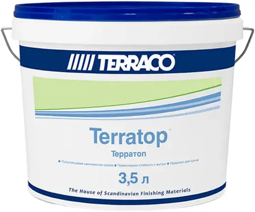 Terraco Terratop краска акриловая с повышенной устойчивостью к загрязнениям (3.5 л) база Clear