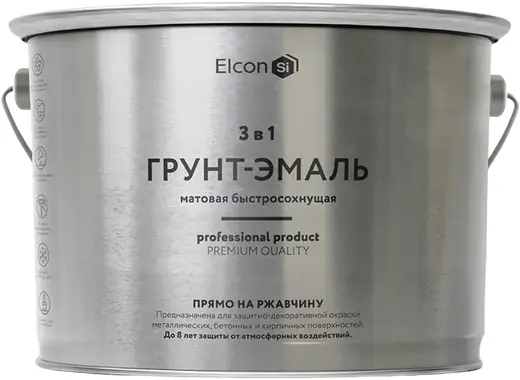 Elcon грунт-эмаль по ржавчине 3 в 1 (2 кг) черная RAL 9005