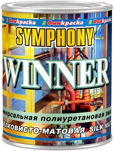 Финкраска Симфония Winner универсальная полиуретановая антикоррозионная эмаль (1 л) бесцветная
