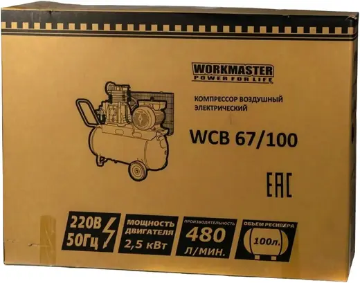 Workmaster WCB 67/100 компрессор электрический масляный (2500 Вт)