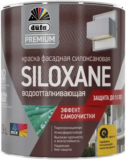 Dufa Premium Siloxane краска фасадная силоксановая водоотталкивающая (900 мл) бесцветная