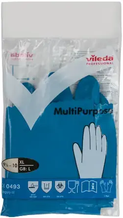 Vileda Professional Multi Purpose перчатки резиновые латексные хлопковое напыление (XL) синие