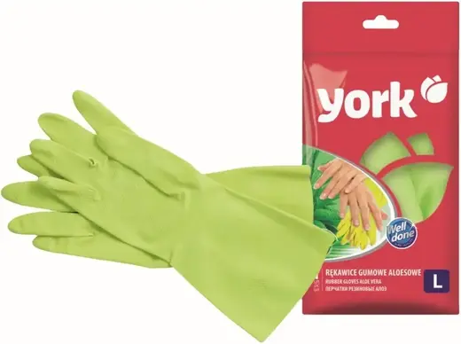 York Алоэ перчатки резиновые (L)