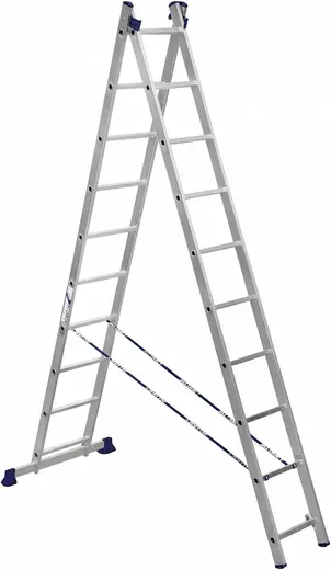 Алюмет H2 лестница алюминиевая двухсекционная универсальная (4.5 м /2 * 10 ст)