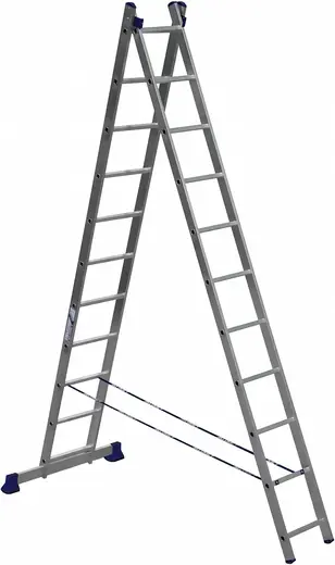 Алюмет H2 лестница алюминиевая двухсекционная универсальная (5.06 м /2 * 11 ст)