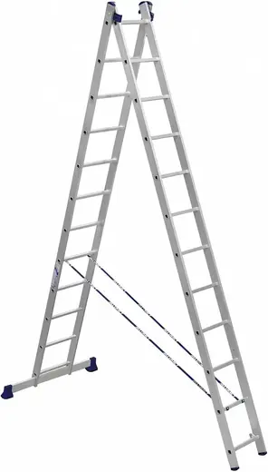 Алюмет H2 лестница алюминиевая двухсекционная универсальная (5.62 м /2 * 12 ст)