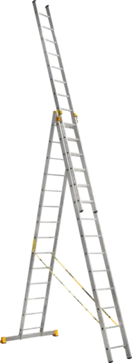 Алюмет P3 лестница алюминиевая трехсекционная профессиональная (10.25 м /3 * 14 ст)