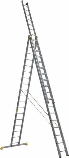 Алюмет P3 лестница алюминиевая трехсекционная профессиональная (13.61 м /3 * 18 ст)