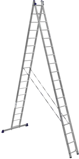 Алюмет HS2 лестница алюминиевая двухсекционная универсальная (8.71 м /2 * 17 ст)