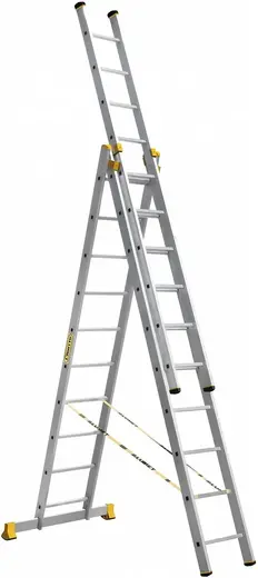 Алюмет P3 лестница алюминиевая трехсекционная профессиональная (6.89 м /3 * 10 ст)