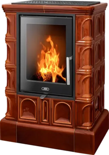 ABX Britania Exclusive печь-камин с кафельным цоколем (7000 Вт) коричневая