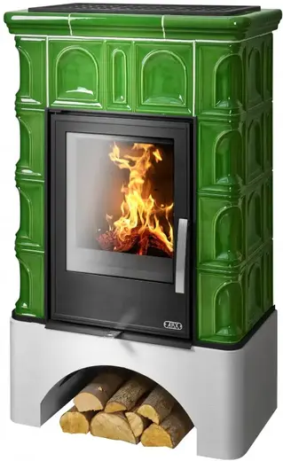 ABX Britania KPI печь-камин с белым цоколем (7000 Вт) зеленая