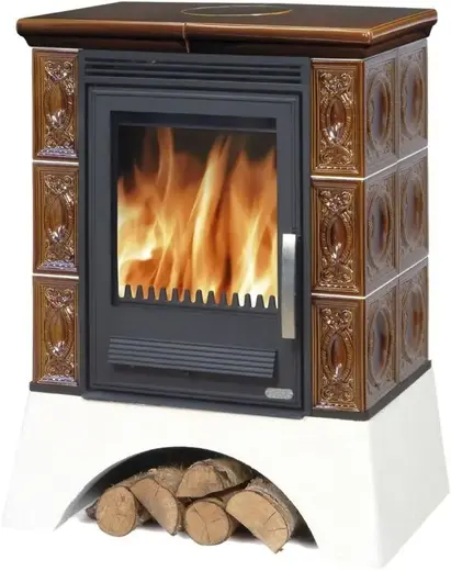 ABX Helvetia KP печь-камин с белым цоколем (9000 Вт) коричневая