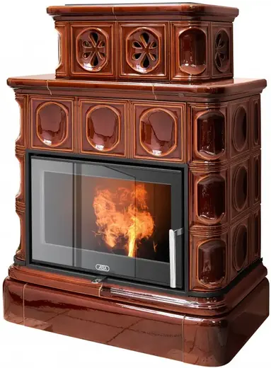 ABX Karelie Exclusive печь-камин с кафельным цоколем (10000 Вт) коричневая