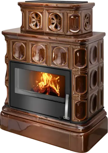 ABX Karelie P OX печь-камин с белым цоколем (10000 Вт) коричневая