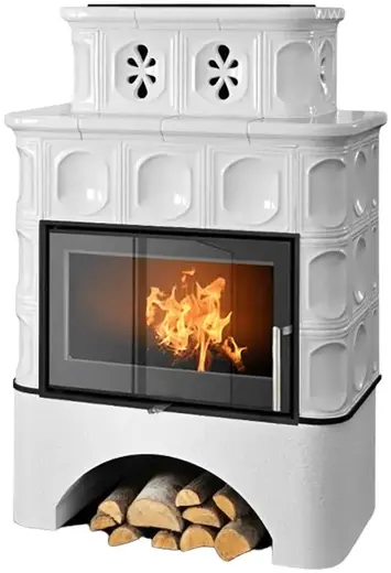 ABX Karelie P OX печь-камин с белым цоколем (10000 Вт) перламутр