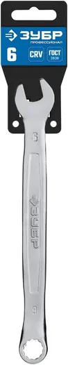 Зубр Профессионал ключ гаечный комбинированный (6 мм)