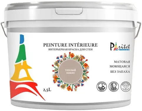 Paritet Decor Peinture Interieure краска акриловая интерьерная для стен (2.5 л) теплый какао