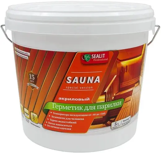 Sealit Professional Sauna герметик акриловый для парилки (5 л) бук