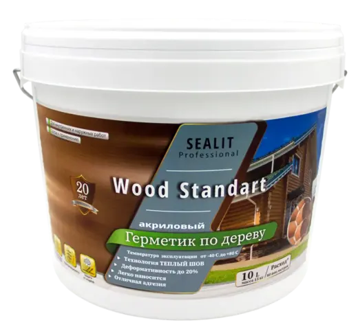 Sealit Professional Wood Standart герметик акриловый по дереву (10 л) липа