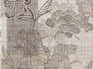 Азори Сатти коллекция Сатти Флоу декор (278*405 мм) бежевый/золотой полуматовый/рельефный орнамент/цветы