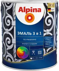 Alpina 3 в 1 по Ржавчине эмаль алкидно-уретановая